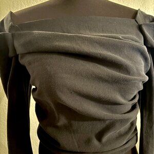 Topshop NWT Black Bustier Sleeved top - Size Small US 6